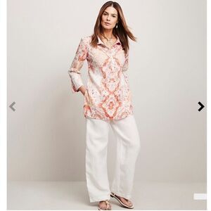 Chico’s Petite Medallion-Print Linen Tunic